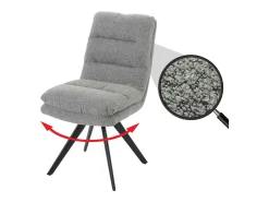 Silla de comedor MCW-G66 Bouclé, gris claro