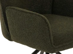 Silla de comedor MCW-G67 Bouclé, verde oliva