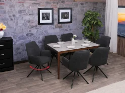Silla de comedor MCW-G67 Bouclé, gris oscuro