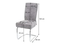 Silla de comedor MCW-G56 (juego de 6), crema