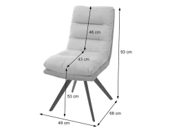 Silla de comedor MCW-G66 (juego de 6), marrón-marrón oscuro