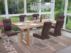 Silla de comedor MCW-G56 (juego de 6), marrón