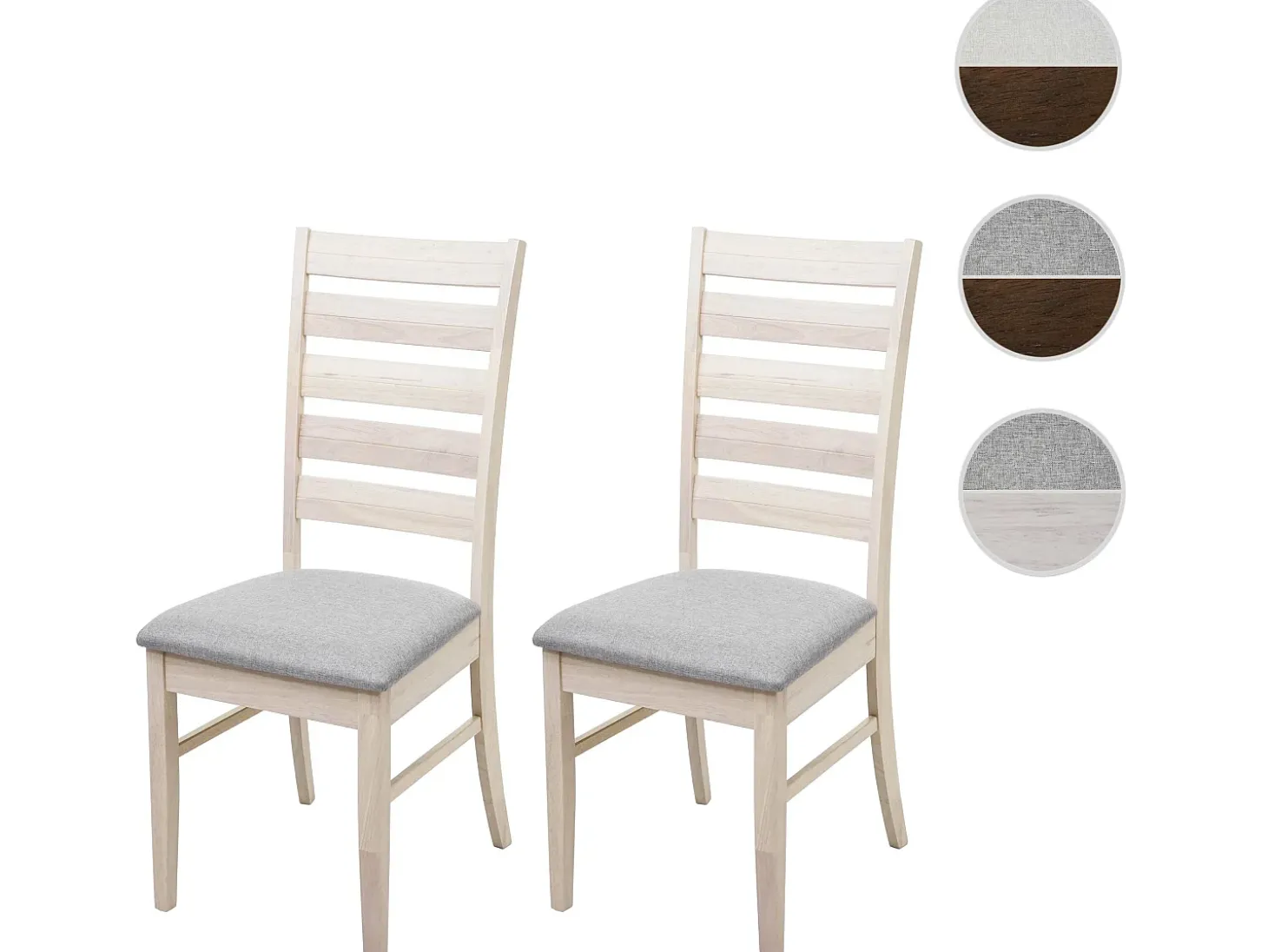 Silla de comedor MCW-G47 (juego de 2), estructura ligera, gris