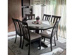 Silla de comedor MCW-G46 (juego de 2), estructura clara, gris