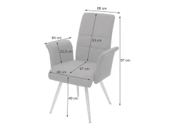 Silla de comedor MCW-G55 (juego de 6), gris-marrón
