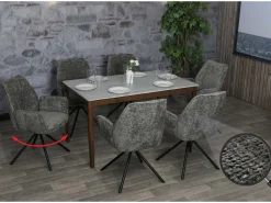 Silla de comedor MCW-G67 (juego de 6), gris oscuro