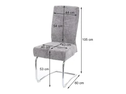 Silla de comedor MCW-G56 (juego de 6), gris oscuro