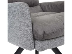 Silla de comedor MCW-G66 (juego de 6), gris claro, con reposabrazos