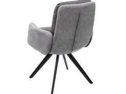 Silla de comedor MCW-G66 (juego de 6), gris claro, con reposabrazos