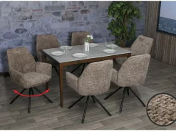 Silla de comedor MCW-G67 (juego de 6), marrón