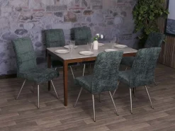 Silla de comedor MCW-G55 (set de 2), azul-verde