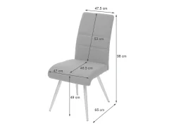 Silla de comedor MCW-G55 (set de 2), gris-marrón