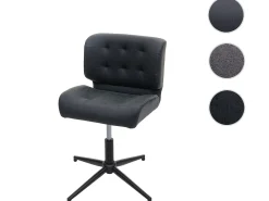 Silla de comedor MCW-H42, piel sintética vintage gris oscuro, base negra