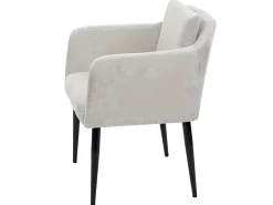 Silla de comedor MCW-H93, tela/textil crema-beige