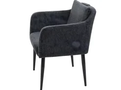 Silla de comedor MCW-H93, tela/textil gris oscuro