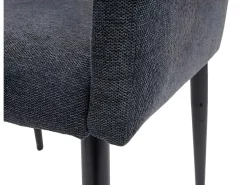 Silla de comedor MCW-H93, tela/textil gris oscuro
