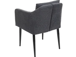Silla de comedor MCW-H93, tela/textil gris oscuro