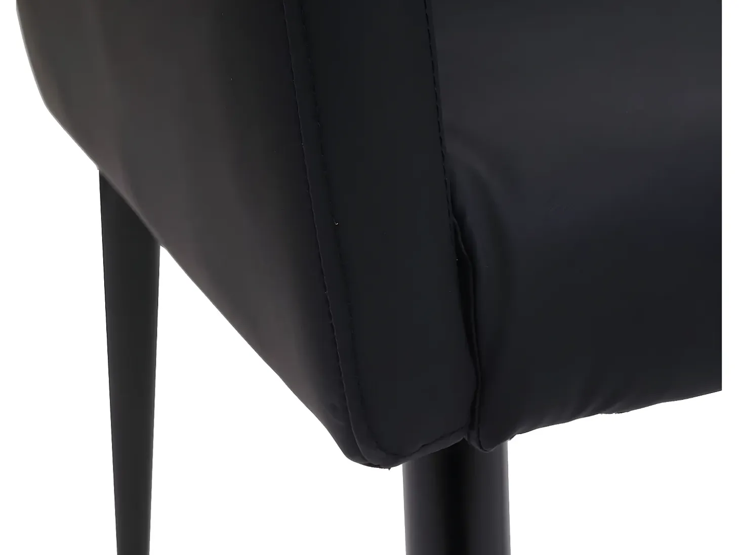 Silla de comedor MCW-H93 (juego de 6), imitación de cuero negro