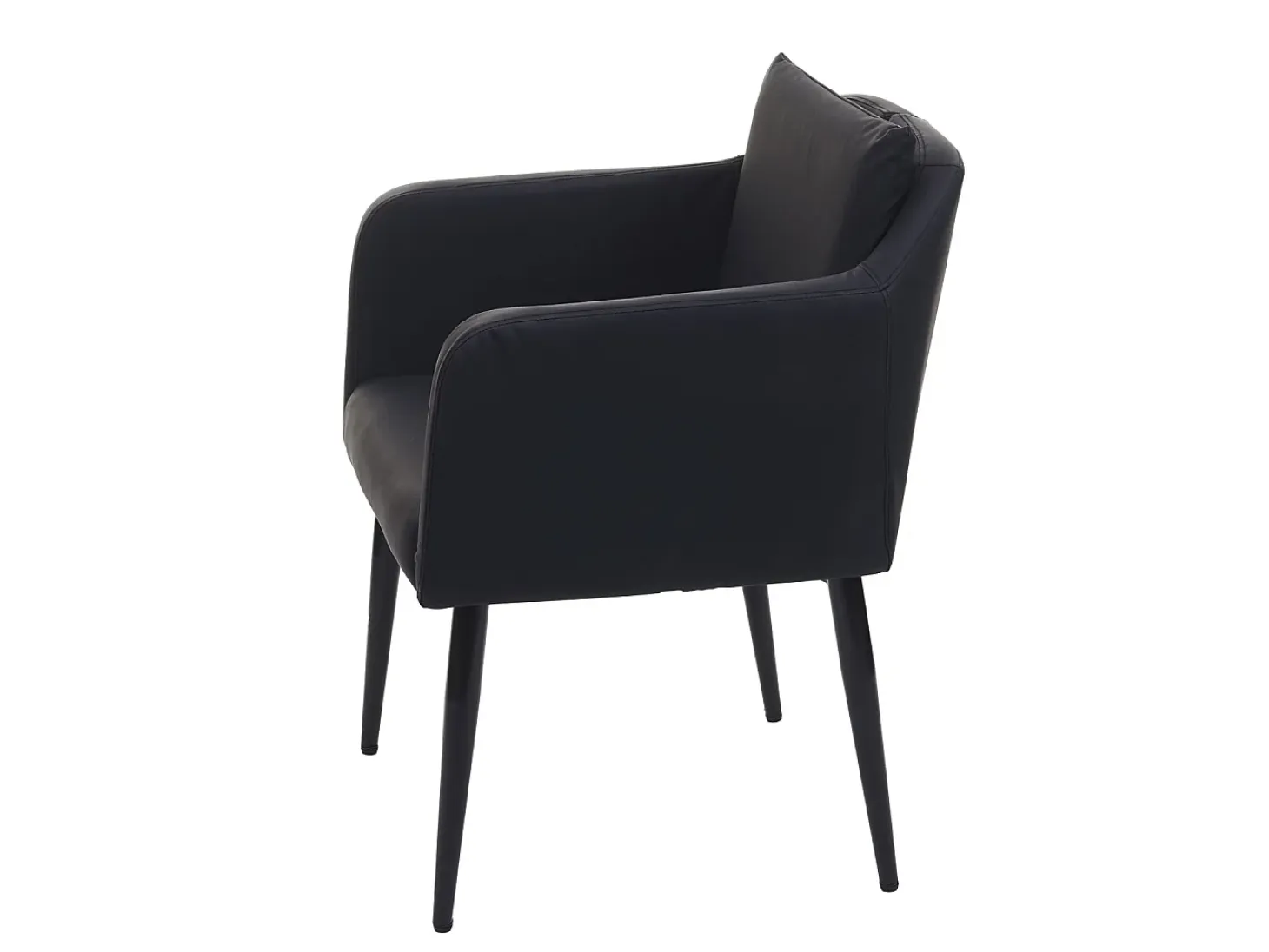 Silla de comedor MCW-H93 (juego de 6), imitación de cuero negro