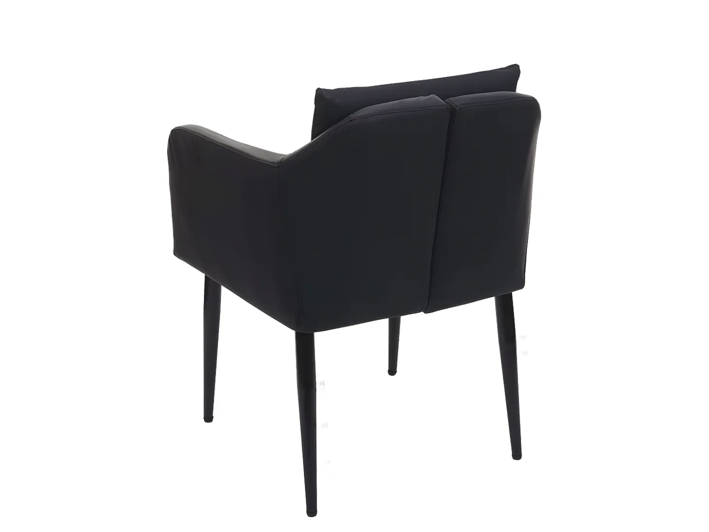 Silla de comedor MCW-H93 (juego de 6), imitación de cuero negro