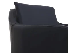 Silla de comedor MCW-H93 (juego de 6), imitación de cuero negro