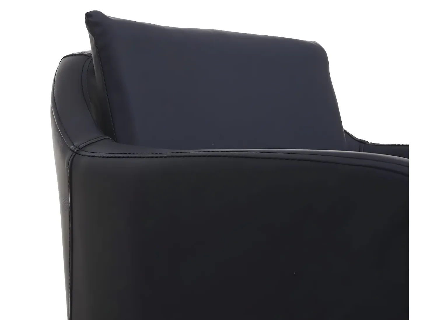 Silla de comedor MCW-H93 (juego de 6), imitación de cuero negro
