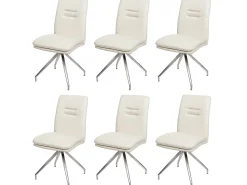Silla de comedor MCW-H70 (juego de 6), crema-beige