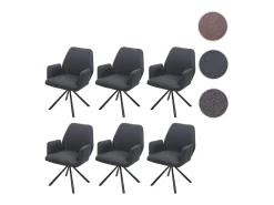 Silla de comedor MCW-H71 (juego de 6) giratoria, gris oscuro