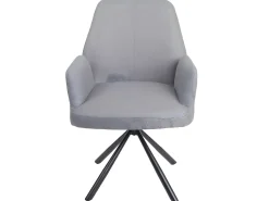 Silla de comedor MCW-H71 (juego de 6) giratoria, gris claro