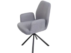 Silla de comedor MCW-H71 (juego de 6) giratoria, gris claro