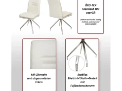 Silla de comedor MCW-H70 (juego de 6), gris oscuro
