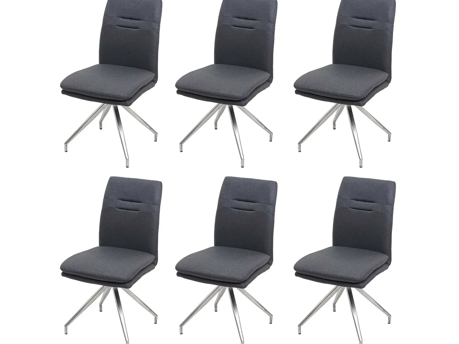 Silla de comedor MCW-H70 (juego de 6), gris oscuro