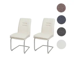 Silla de comedor MCW-H70 (set de 2), crema-beige