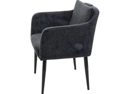 Silla de comedor MCW-H93 (set de 2), tela/textil gris oscuro