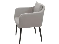 Silla de comedor MCW-H93 (set de 2), polipiel gris topo