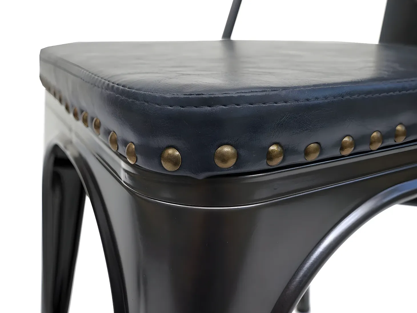 Silla de comedor MCW-H10e (juego de 4), negro-gris
