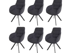 Silla de comedor MCW-J69 (juego de 6), antracita