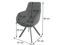 Silla de comedor MCW-J69 (juego de 6), antracita