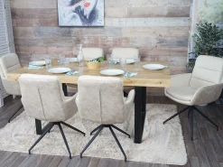 Silla de comedor MCW-K32, crema-beige