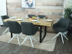 Silla de comedor MCW-K27, gris oscuro