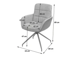 Silla de comedor MCW-K32, gris-gris oscuro