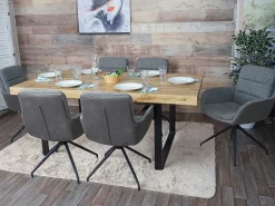 Silla de comedor MCW-K32, gris-gris oscuro