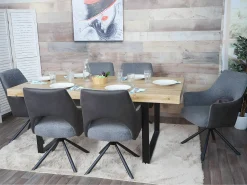 Silla de comedor MCW-K3, gris-gris oscuro
