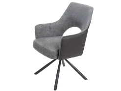 Silla de comedor MCW-K3, gris-gris oscuro