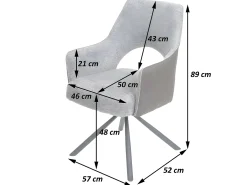 Silla de comedor MCW-K3, gris-gris oscuro