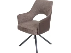 Silla de comedor MCW-K3, marrón-marrón oscuro