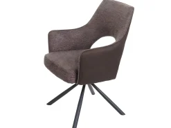 Silla de comedor MCW-K3, marrón-marrón oscuro