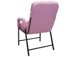 Silla de comedor MCW-K40, tela/textil rosa