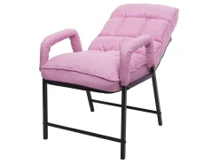 Silla de comedor MCW-K40, tela/textil rosa