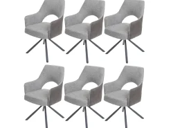 Silla de comedor MCW-K30 (juego de 6), gris-gris oscuro